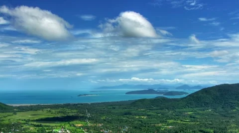 Valley under clouds time lapse loop Stock Footage 7265390