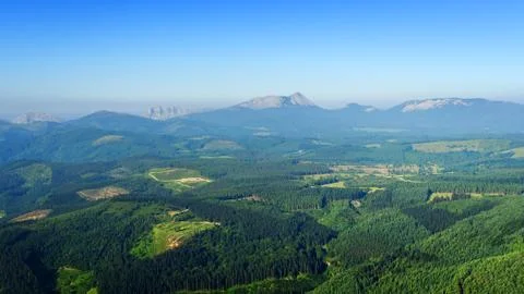 Valley with Urkiola mountain range in Basque Country Stock Photos