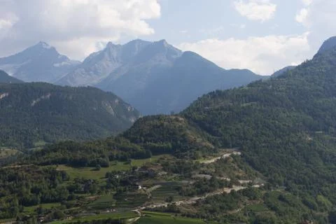 Valley of the Val d'Aosta Stock Photos