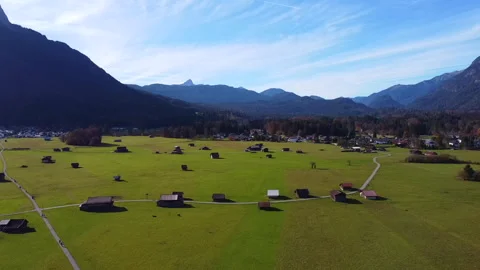Valley View Along Road to Eibsee from Garmisch-Partenkirchen Stock Footage 290205987