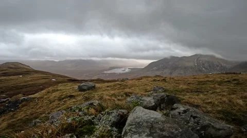 Valley view from mountain top Stock Footage 236324888
