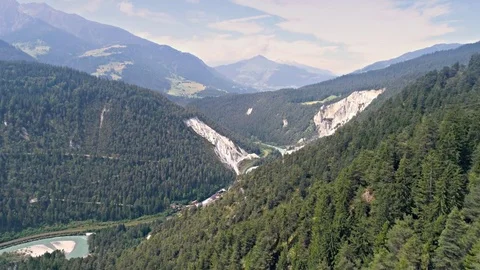 Valley View Reverse Mountain Aerial 4k Stock Footage 77624366