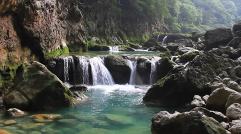 Valley waterfall Stock-Footage 32169129