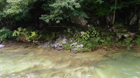 A valley where clear water flows to swim coolly in the hot summer_29 Stock Footage 280179110