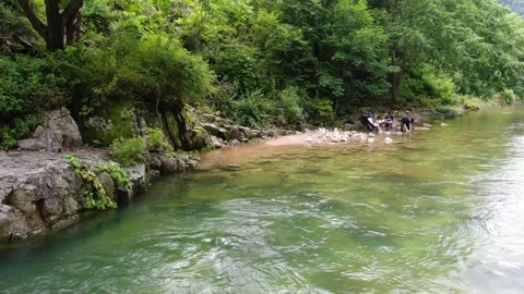 A valley where clear water flows to swim coolly in the hot summer_24 Stock Footage 280179147