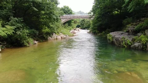 A valley where clear water flows to swim coolly in the hot summer,2 Stock Footage 280179197