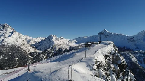 Valmalenco ski resort, panoramic view Stock Footage 102595815