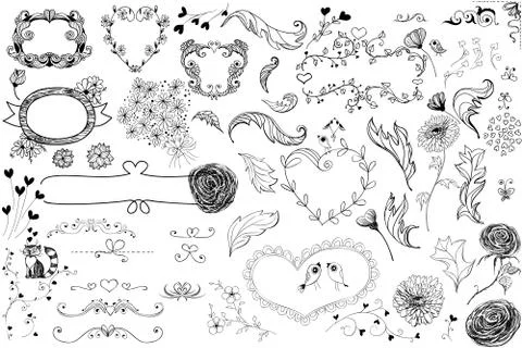 Valntines day design elements Illustrazione stock