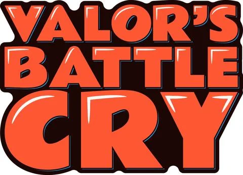 Valor Battle Cry Lettering Vector Design Stock Illustration