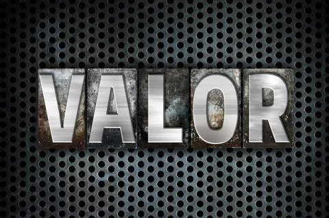 Valor Concept Metal Letterpress Type Stock Illustration