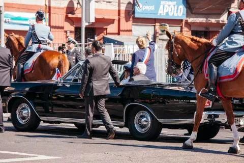 Valparaiso, Chile -  March 11, 2018: President Michelle Bachelet arrives at the  Stock Photos