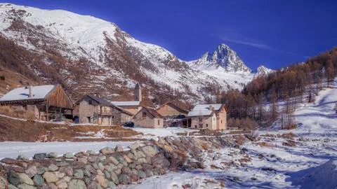 Valpreveyre Village Queyras French Alps Stock Photos