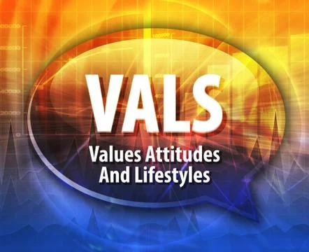 VALS acronym word speech bubble illustration Stock Illustration