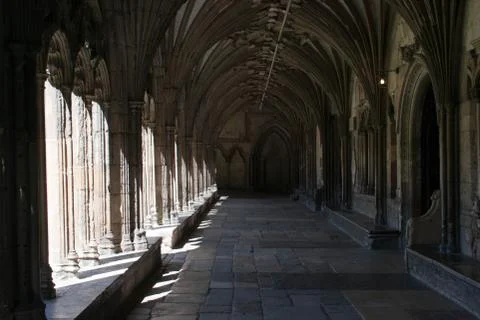 The valse of the Canterbury cathedral from inside with no people  in England  Stock Photos