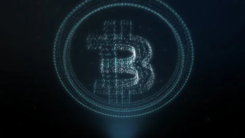 Valuable Crypto Coin Projection Created With Digital Code On Background Stock Footage 305948103