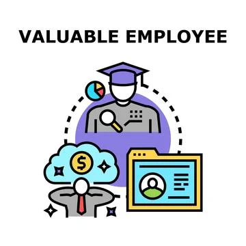 Valuable employee concept development and career growth Stock Illustration