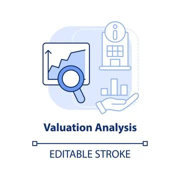 Valuation analysis light blue concept icon Stock Illustration