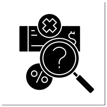 Valuation glyph icon Stock Illustration