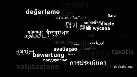 Valuation Translated in 47 Worldwide Languages Endless Looping 3d Zooming Wor Stock-Footage 145201912