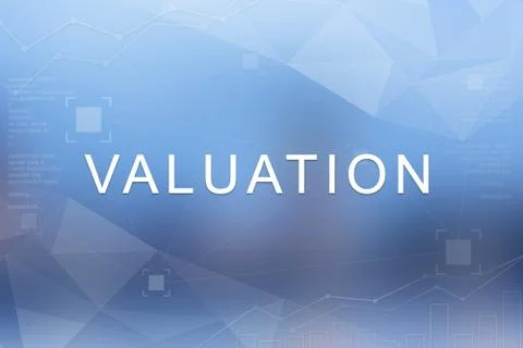 Valuation word on blurred and polygon background Stock Illustration