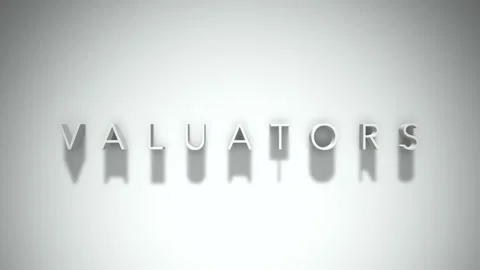 Valuators 3D title animation with shadows on a white background Stock Footage 297467164