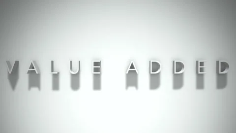 Value Added 3D title animation with shadows on a white background Stock Footage 296493129