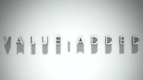 Value-Added 3D title animation with shadows on a white background Stock Footage 296719928