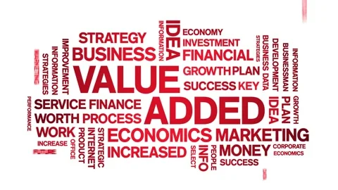 Value Added animated word cloud,text tag animation typography seamless loop. Stock Footage 154391021