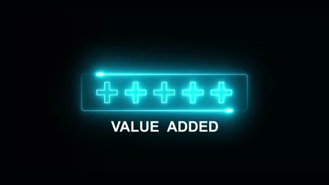 Value Added Concept neon line animation isolated on black background Stock Footage 320795415