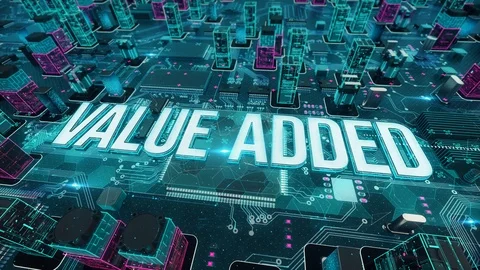 Value Added digital technology hi-tech concept Stock Footage 110335862