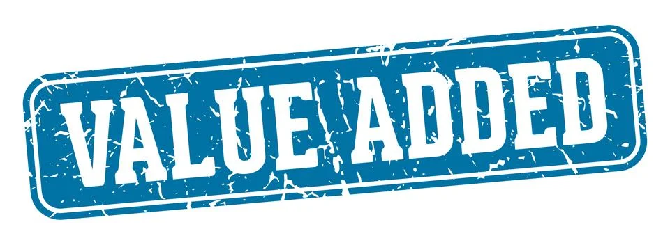 Value added rectangular sign. value added stamp 스톡 일러스트