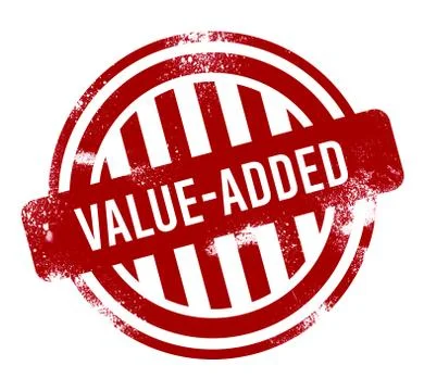 Value-added - red grunge button, stamp Stock Illustration