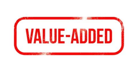 Value-added - red grunge rubber, stamp Stock Illustration