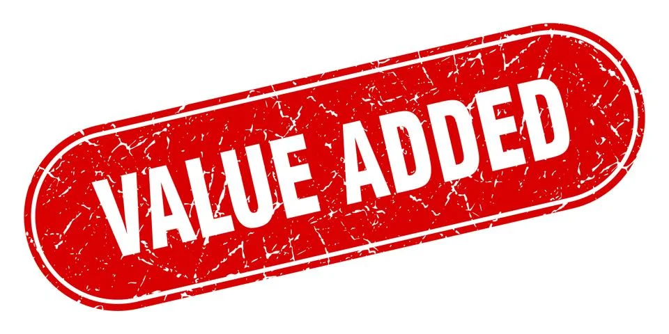 Value added sign. value added grunge red stamp. Label Illustrazione stock