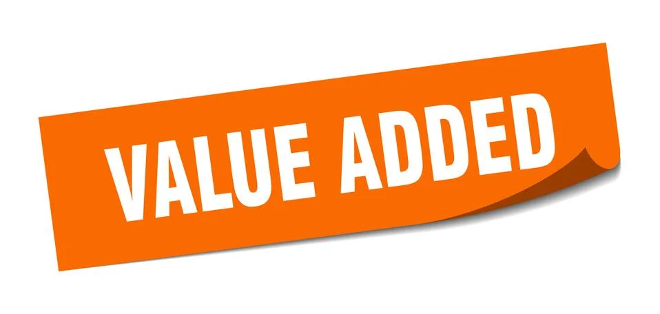 Value added sticker. value added square isolated sign. value added 스톡 일러스트