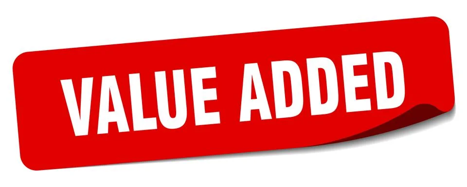 Value added sticker. value added label Illustrazione stock