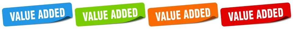 Value added sticker. value added sticker set on white background 스톡 일러스트