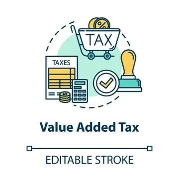 Value added tax concept icon. Consumption cost. Economy, finance. Regressive tax 스톡 일러스트
