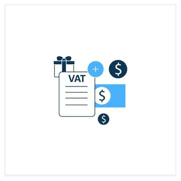 Value added tax flat icon Stock Illustration