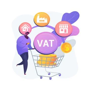 Value added tax system abstract concept vector illustration. Stock Illustration