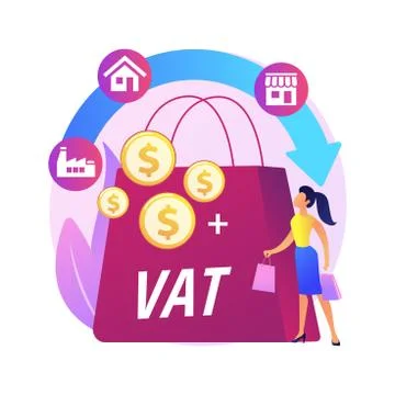 Value added tax system abstract concept vector illustration. Stock Illustration