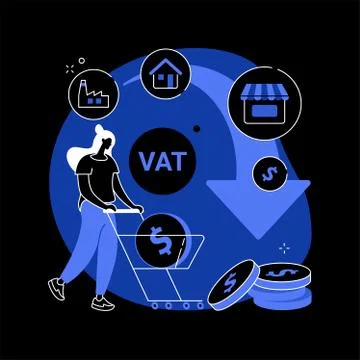 Value added tax system abstract concept vector illustration. Illustrazione stock