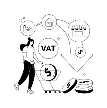 Value added tax system abstract concept vector illustration. Stock Illustration
