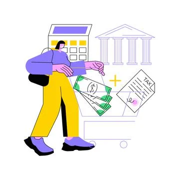 Value added tax system abstract concept vector illustration. Stock Illustration