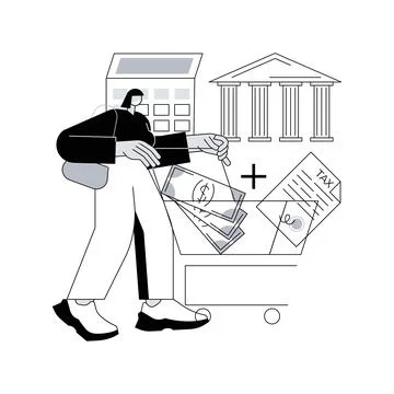 Value added tax system abstract concept vector illustration. Stock Illustration