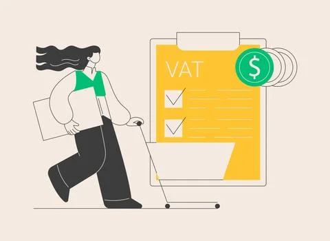Value added tax system abstract concept vector illustration. Stock Illustration