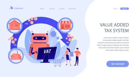 Value added tax system concept landing page Stock Illustration