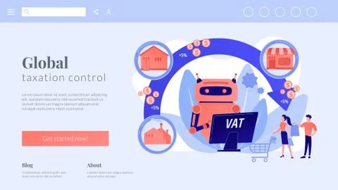 Value added tax system concept landing page Stock Illustration