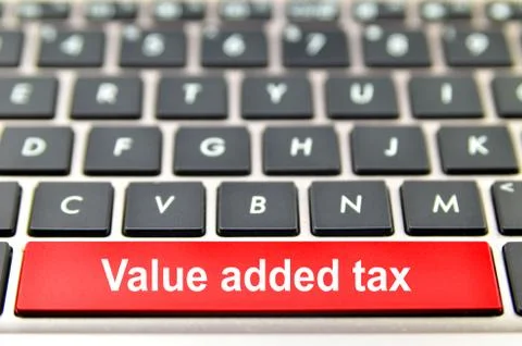 Value added tax word on computer space bar Stock Illustration