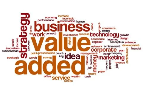 Value added word cloud Stock Illustration